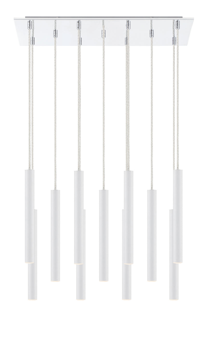 Z-Lite 917MP12-WH-LED-11LCH LED Chandelier, Chrome