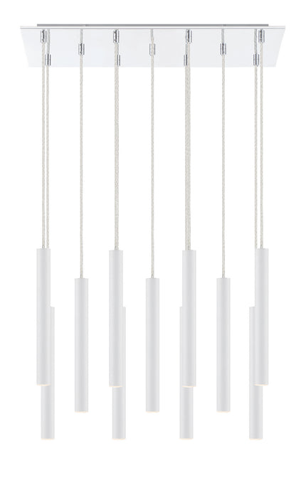 Z-Lite 917MP12-WH-LED-11LCH LED Chandelier, Chrome