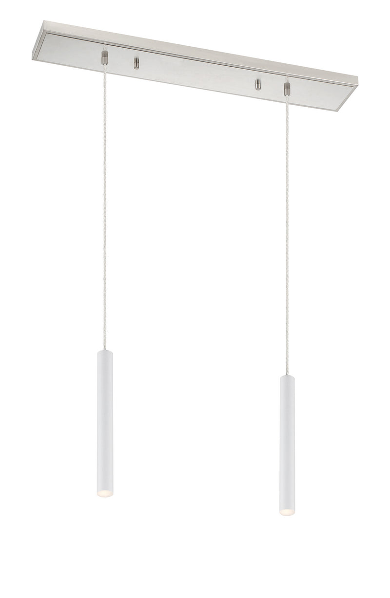 Z-Lite 917MP12-WH-LED-2LBN LED Linear Chandelier, Brushed Nickel
