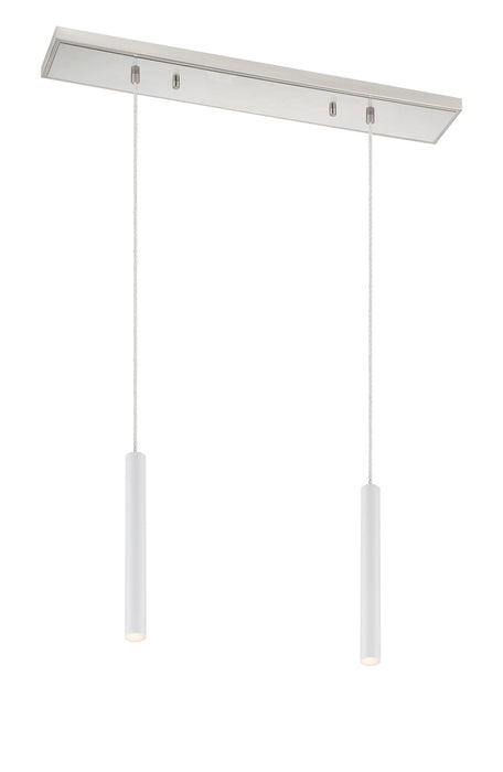 Z-Lite 917MP12-WH-LED-2LBN LED Linear Chandelier, Brushed Nickel