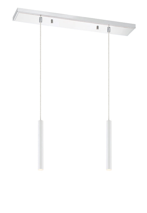 Z-Lite 917MP12-WH-LED-2LCH LED Linear Chandelier, Chrome