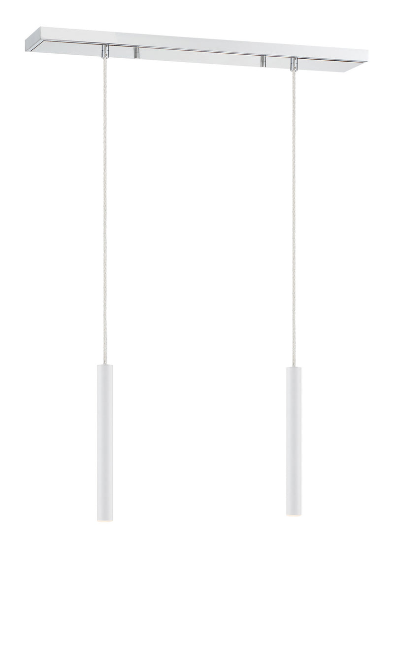 Z-Lite 917MP12-WH-LED-2LCH LED Linear Chandelier, Chrome