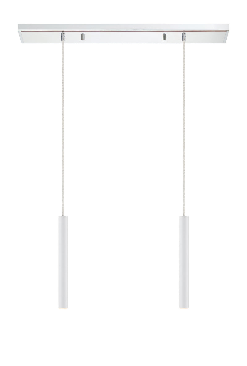 Z-Lite 917MP12-WH-LED-2LCH LED Linear Chandelier, Chrome