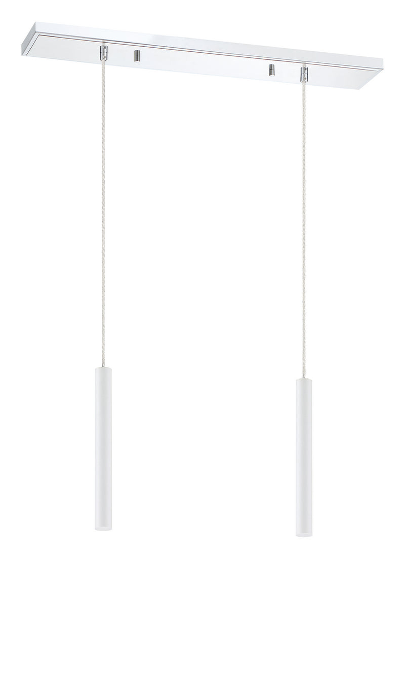 Z-Lite 917MP12-WH-LED-2LCH LED Linear Chandelier, Chrome