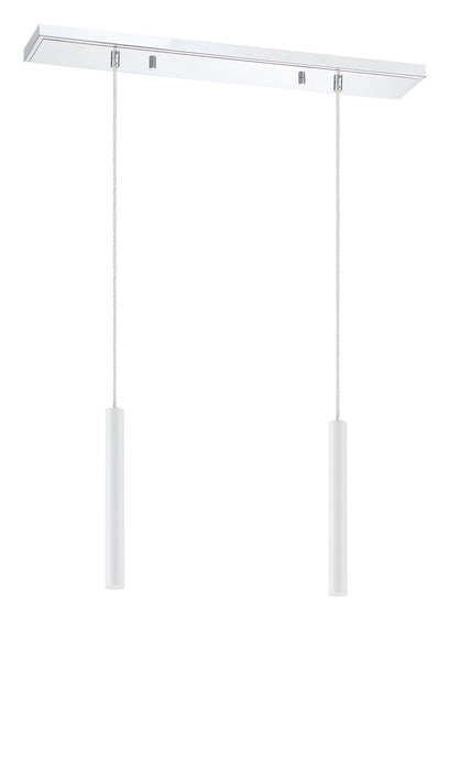 Z-Lite 917MP12-WH-LED-2LCH LED Linear Chandelier, Chrome
