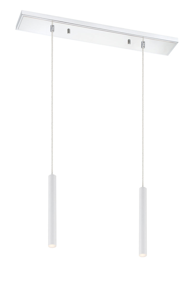 Z-Lite 917MP12-WH-LED-2LCH LED Linear Chandelier, Chrome