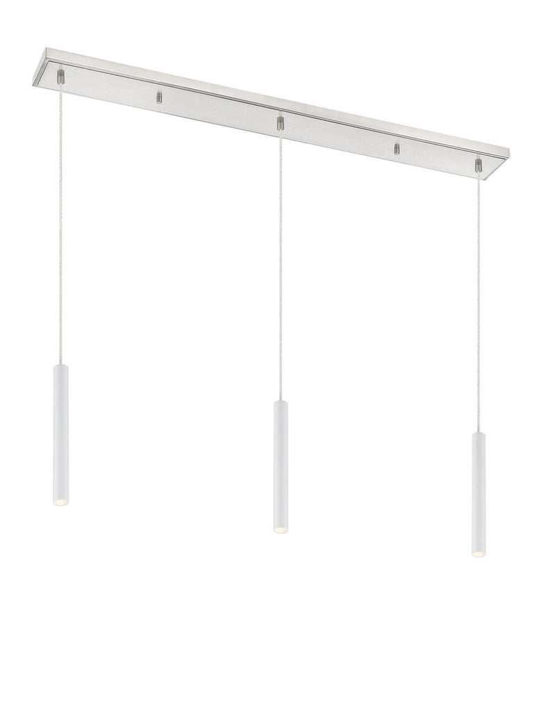 Z-Lite 917MP12-WH-LED-3LBN LED Linear Chandelier, Brushed Nickel