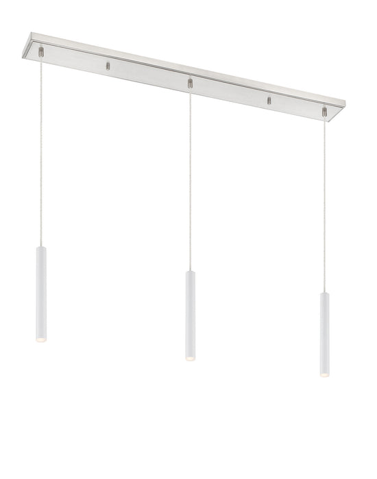 Z-Lite 917MP12-WH-LED-3LBN LED Linear Chandelier, Brushed Nickel
