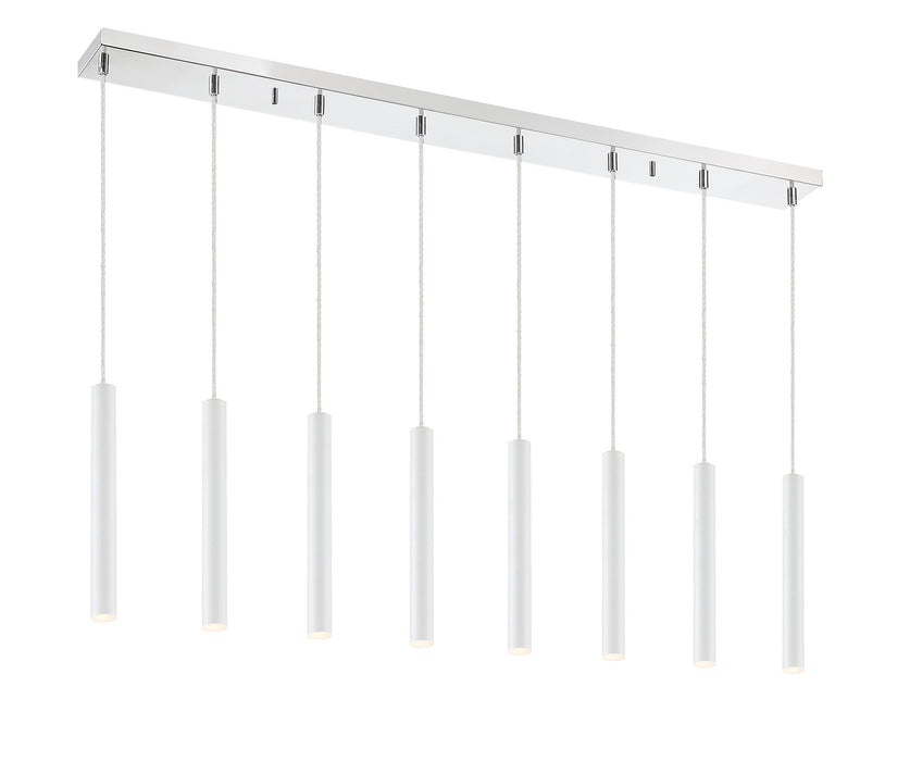 Z-Lite 917MP12-WH-LED-8LCH LED Linear Chandelier, Chrome