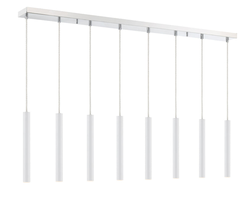 Z-Lite 917MP12-WH-LED-8LCH LED Linear Chandelier, Chrome