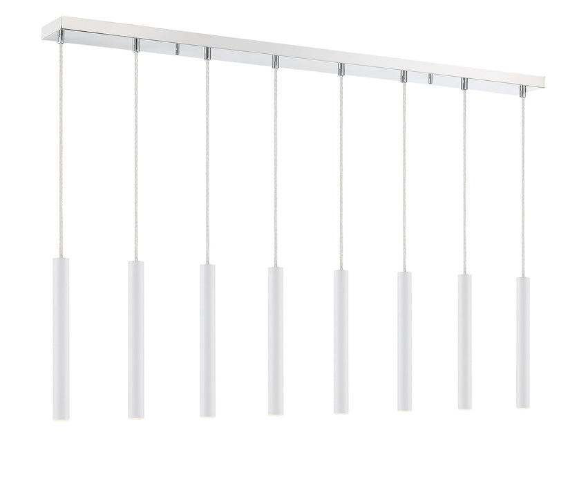 Z-Lite 917MP12-WH-LED-8LCH LED Linear Chandelier, Chrome