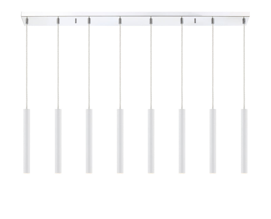 Z-Lite 917MP12-WH-LED-8LCH LED Linear Chandelier, Chrome