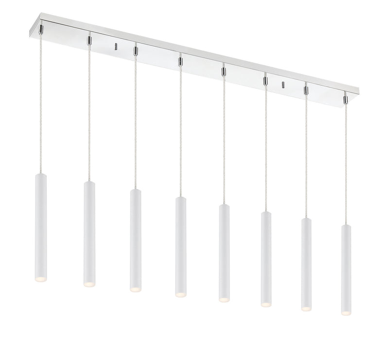 Z-Lite 917MP12-WH-LED-8LCH LED Linear Chandelier, Chrome