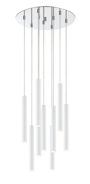 Z-Lite 917MP12-WH-LED-9RCH LED Chandelier, Chrome