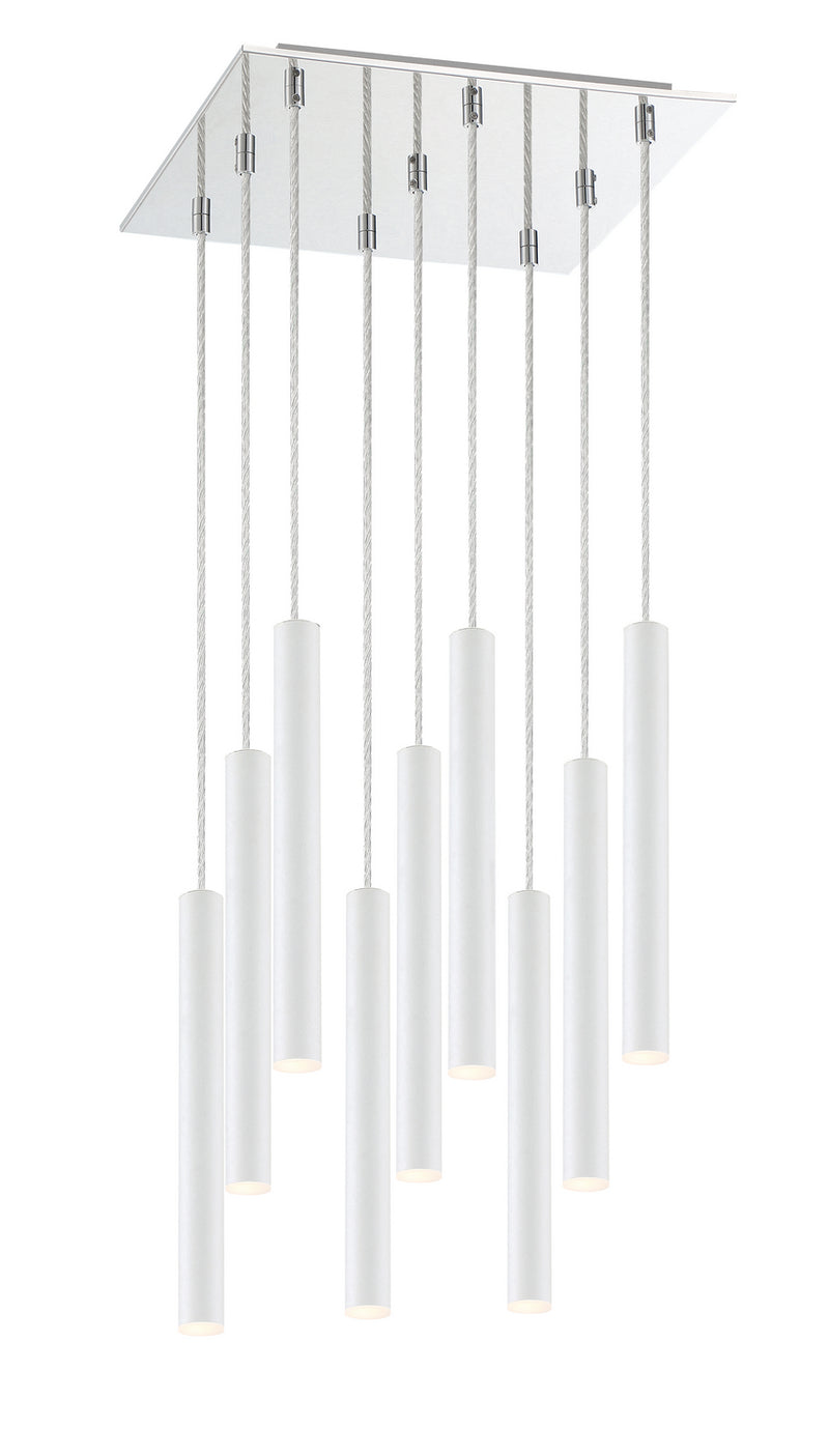 Z-Lite 917MP12-WH-LED-9SCH LED Chandelier, Chrome