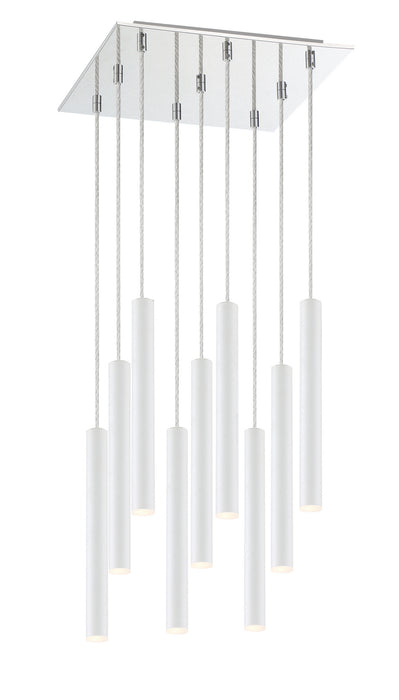 Z-Lite 917MP12-WH-LED-9SCH LED Chandelier, Chrome