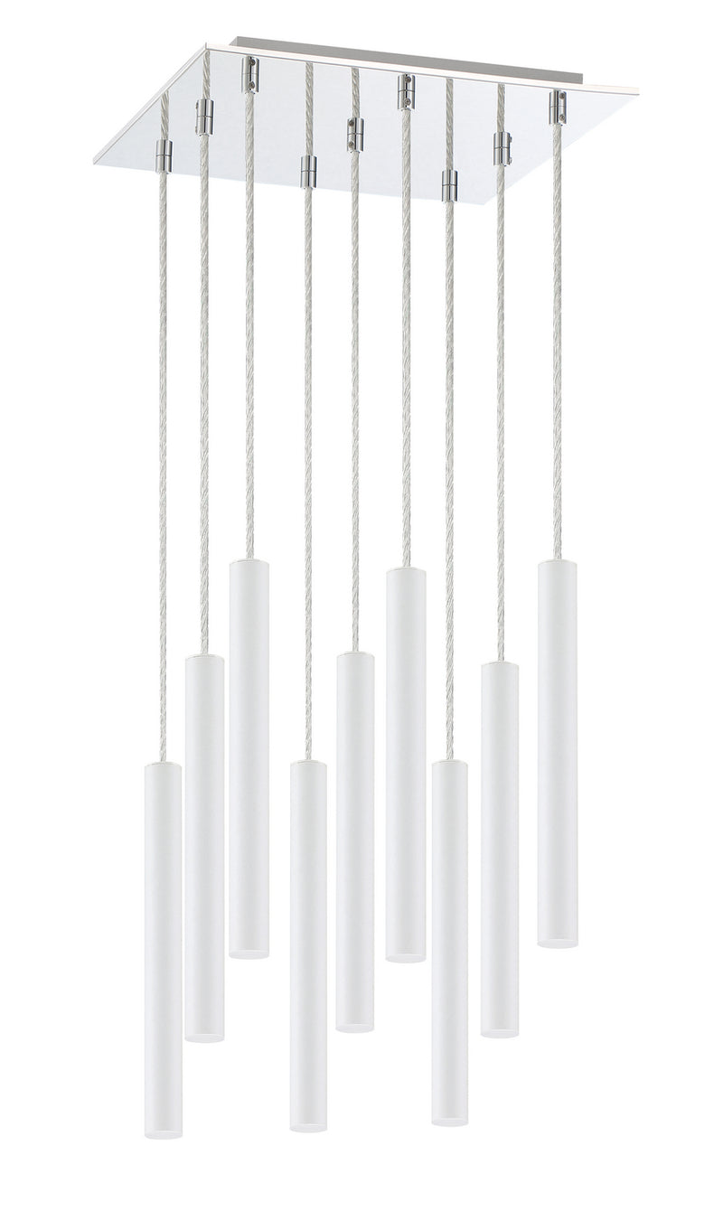 Z-Lite 917MP12-WH-LED-9SCH LED Chandelier, Chrome