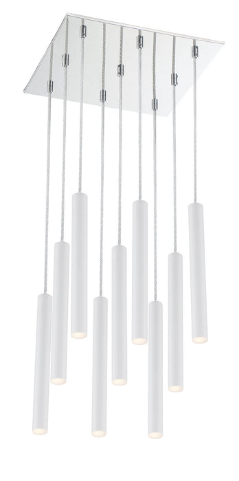 Z-Lite 917MP12-WH-LED-9SCH LED Chandelier, Chrome