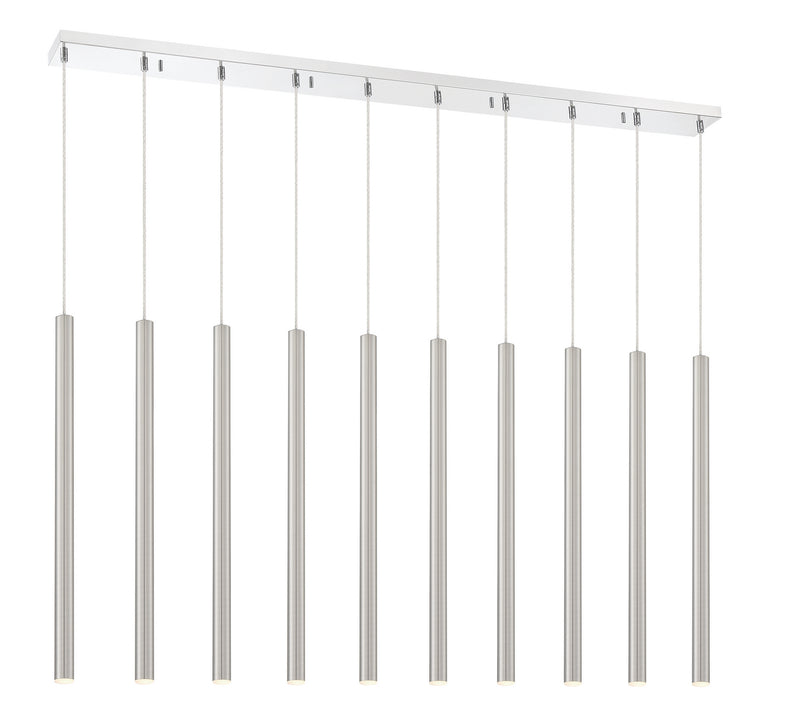 Z-Lite 917MP24-BN-LED-10LCH LED Linear Chandelier, Chrome