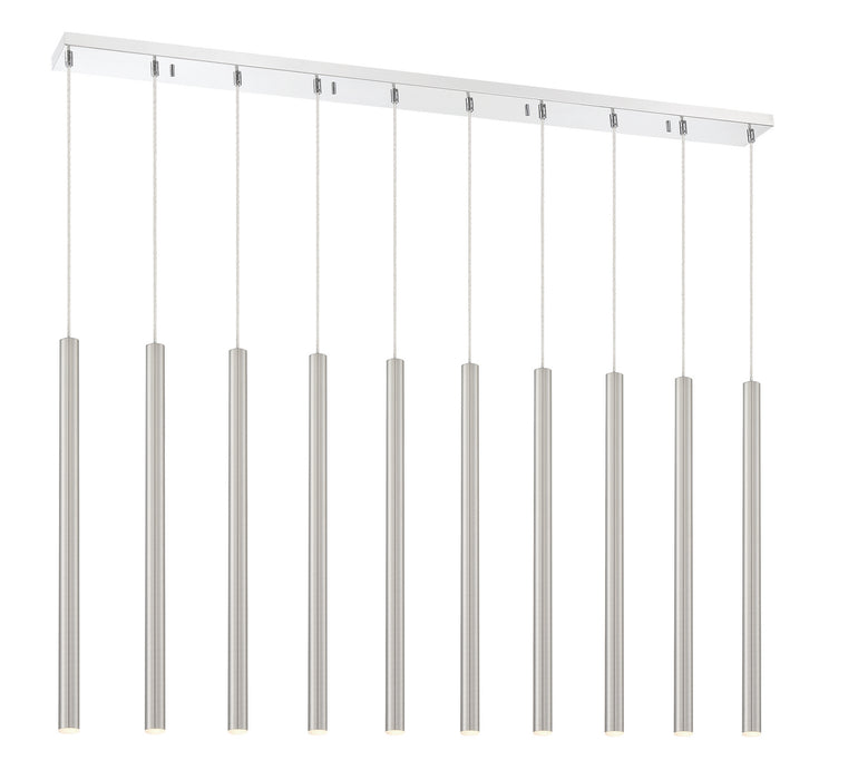 Z-Lite 917MP24-BN-LED-10LCH LED Linear Chandelier, Chrome