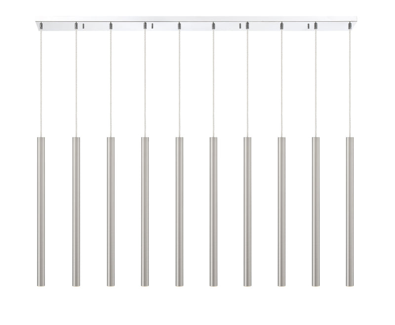 Z-Lite 917MP24-BN-LED-10LCH LED Linear Chandelier, Chrome