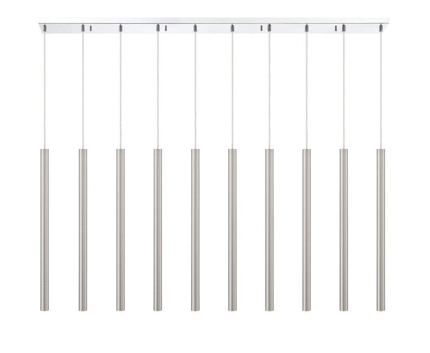 Z-Lite 917MP24-BN-LED-10LCH LED Linear Chandelier, Chrome
