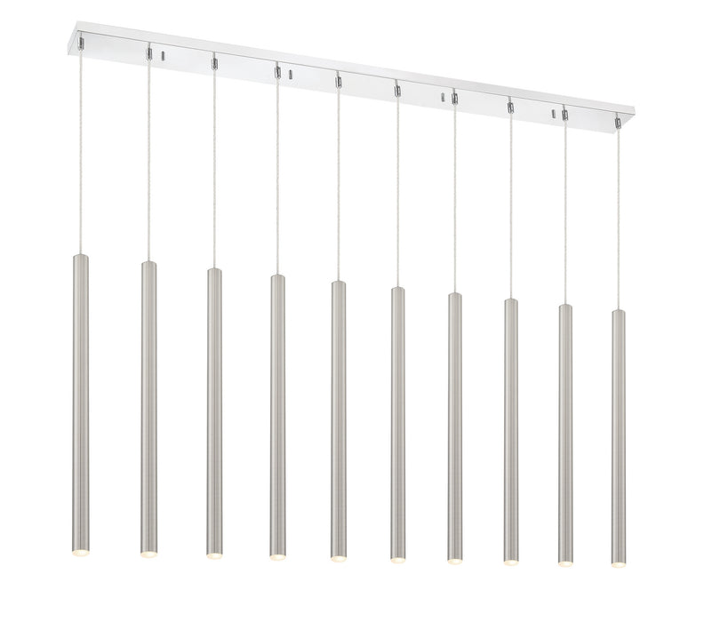 Z-Lite 917MP24-BN-LED-10LCH LED Linear Chandelier, Chrome