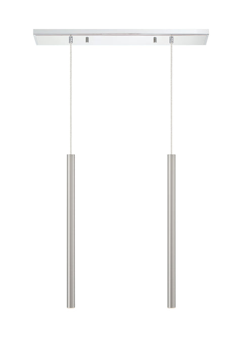 Z-Lite 917MP24-BN-LED-2LCH LED Linear Chandelier, Chrome