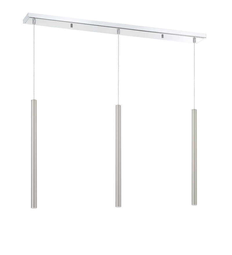Z-Lite 917MP24-BN-LED-3LCH LED Linear Chandelier, Chrome