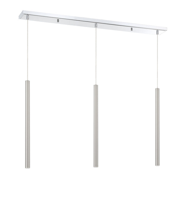 Z-Lite 917MP24-BN-LED-3LCH LED Linear Chandelier, Chrome