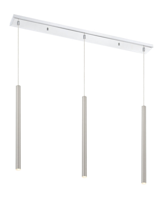 Z-Lite 917MP24-BN-LED-3LCH LED Linear Chandelier, Chrome