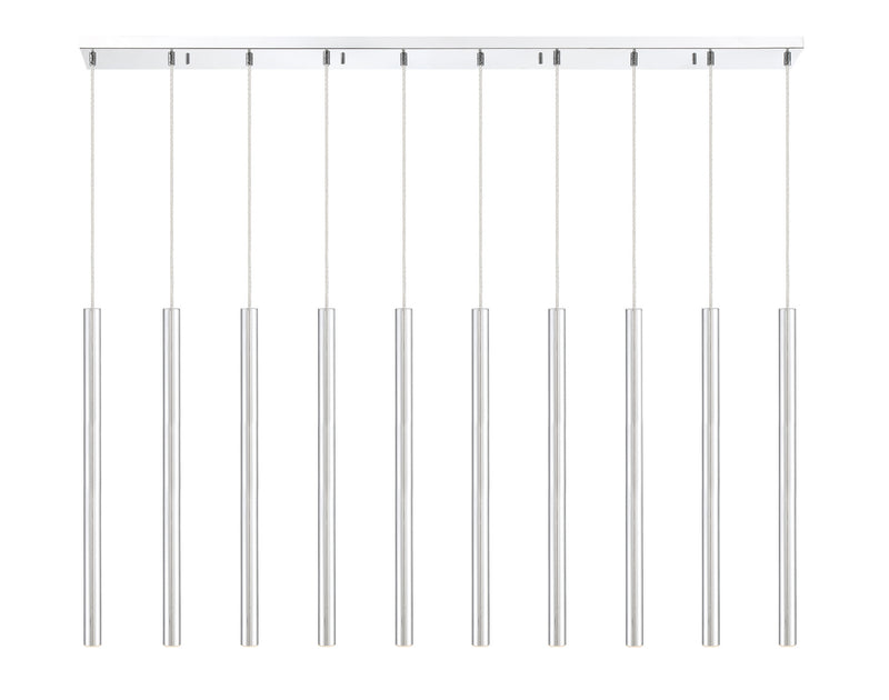 Z-Lite 917MP24-CH-LED-10LCH LED Linear Chandelier, Chrome
