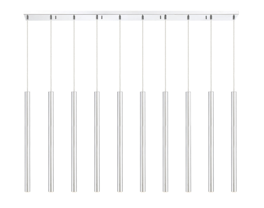 Z-Lite 917MP24-CH-LED-10LCH LED Linear Chandelier, Chrome
