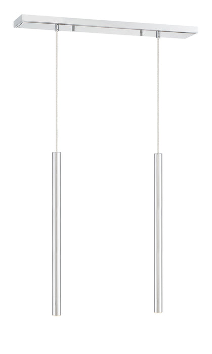Z-Lite 917MP24-CH-LED-2LCH LED Linear Chandelier, Chrome