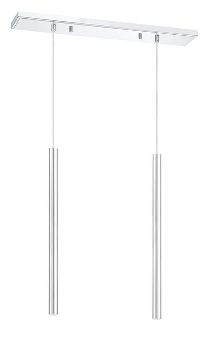 Z-Lite 917MP24-CH-LED-2LCH LED Linear Chandelier, Chrome
