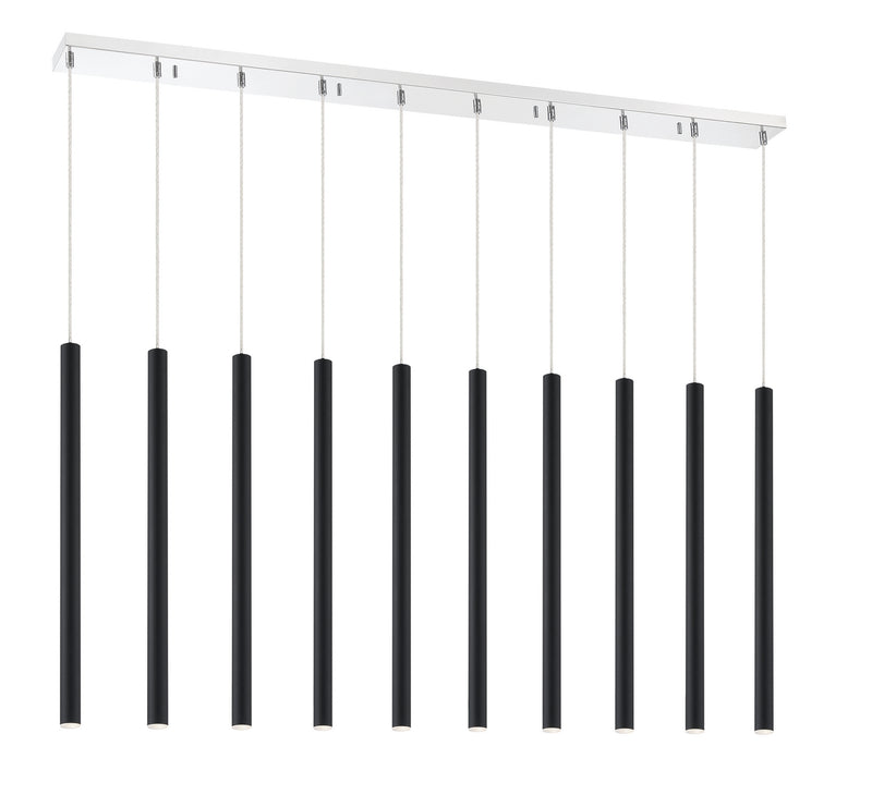 Z-Lite 917MP24-MB-LED-10LCH LED Linear Chandelier, Chrome