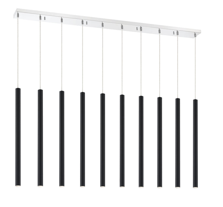 Z-Lite 917MP24-MB-LED-10LCH LED Linear Chandelier, Chrome
