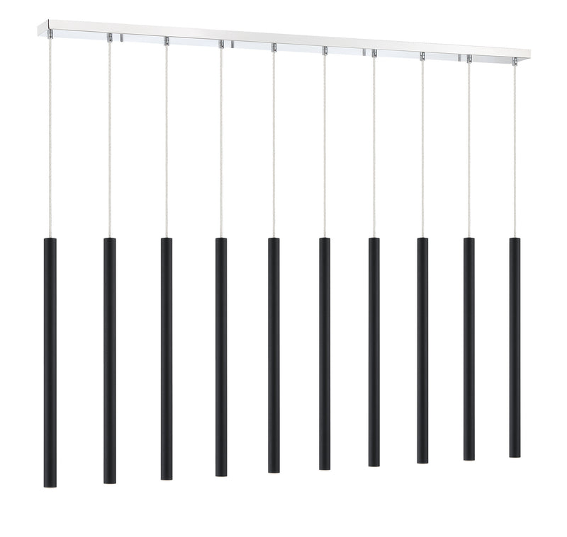 Z-Lite 917MP24-MB-LED-10LCH LED Linear Chandelier, Chrome