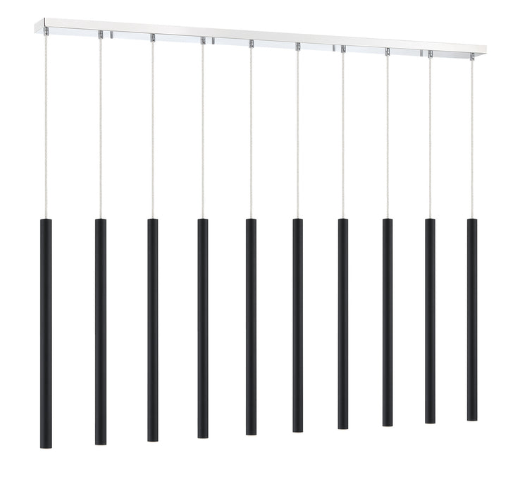 Z-Lite 917MP24-MB-LED-10LCH LED Linear Chandelier, Chrome