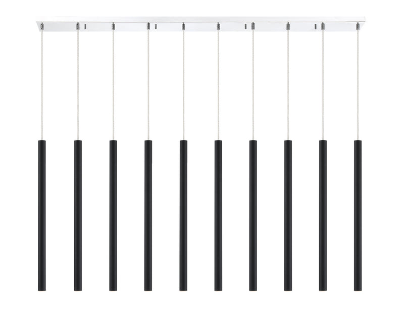 Z-Lite 917MP24-MB-LED-10LCH LED Linear Chandelier, Chrome