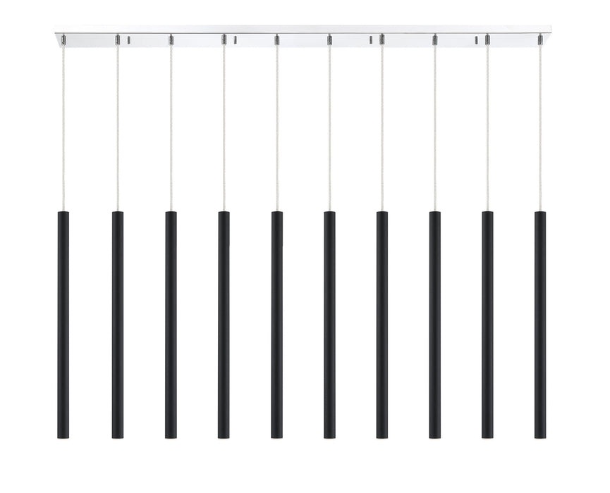 Z-Lite 917MP24-MB-LED-10LCH LED Linear Chandelier, Chrome