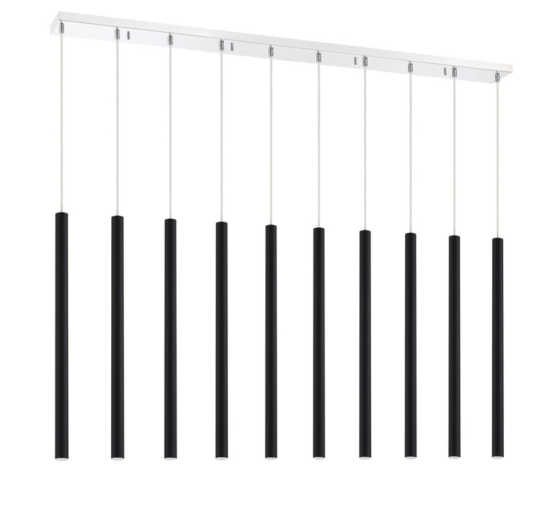 Z-Lite 917MP24-MB-LED-10LCH LED Linear Chandelier, Chrome