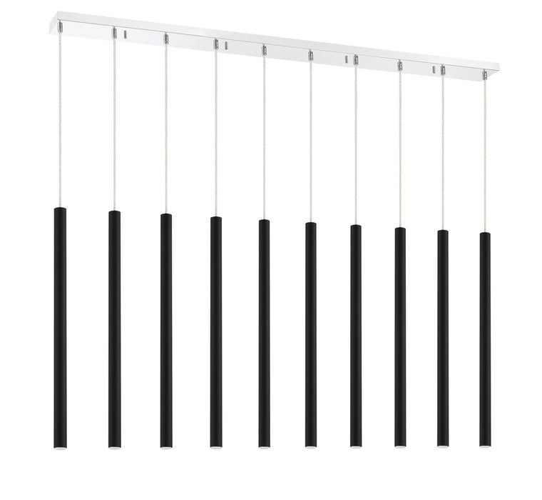 Z-Lite 917MP24-MB-LED-10LCH LED Linear Chandelier, Chrome