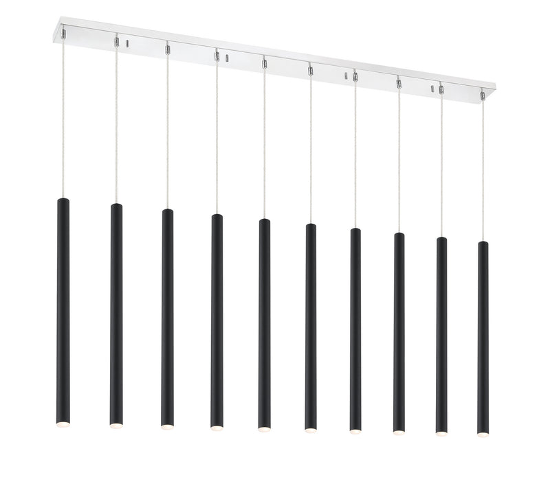 Z-Lite 917MP24-MB-LED-10LCH LED Linear Chandelier, Chrome