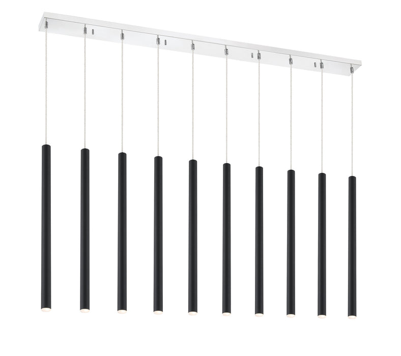 Z-Lite 917MP24-MB-LED-10LCH LED Linear Chandelier, Chrome