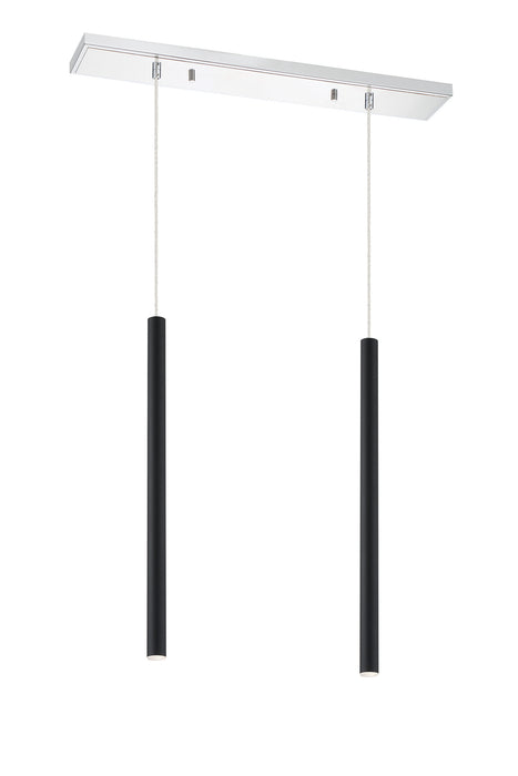 Z-Lite 917MP24-MB-LED-2LCH LED Linear Chandelier, Chrome