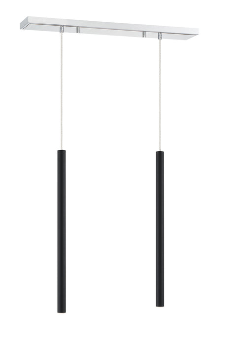 Z-Lite 917MP24-MB-LED-2LCH LED Linear Chandelier, Chrome