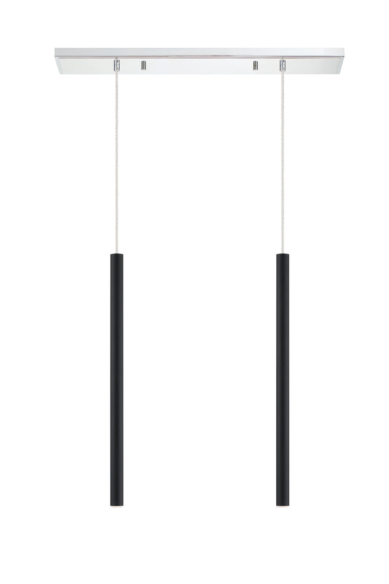 Z-Lite 917MP24-MB-LED-2LCH LED Linear Chandelier, Chrome