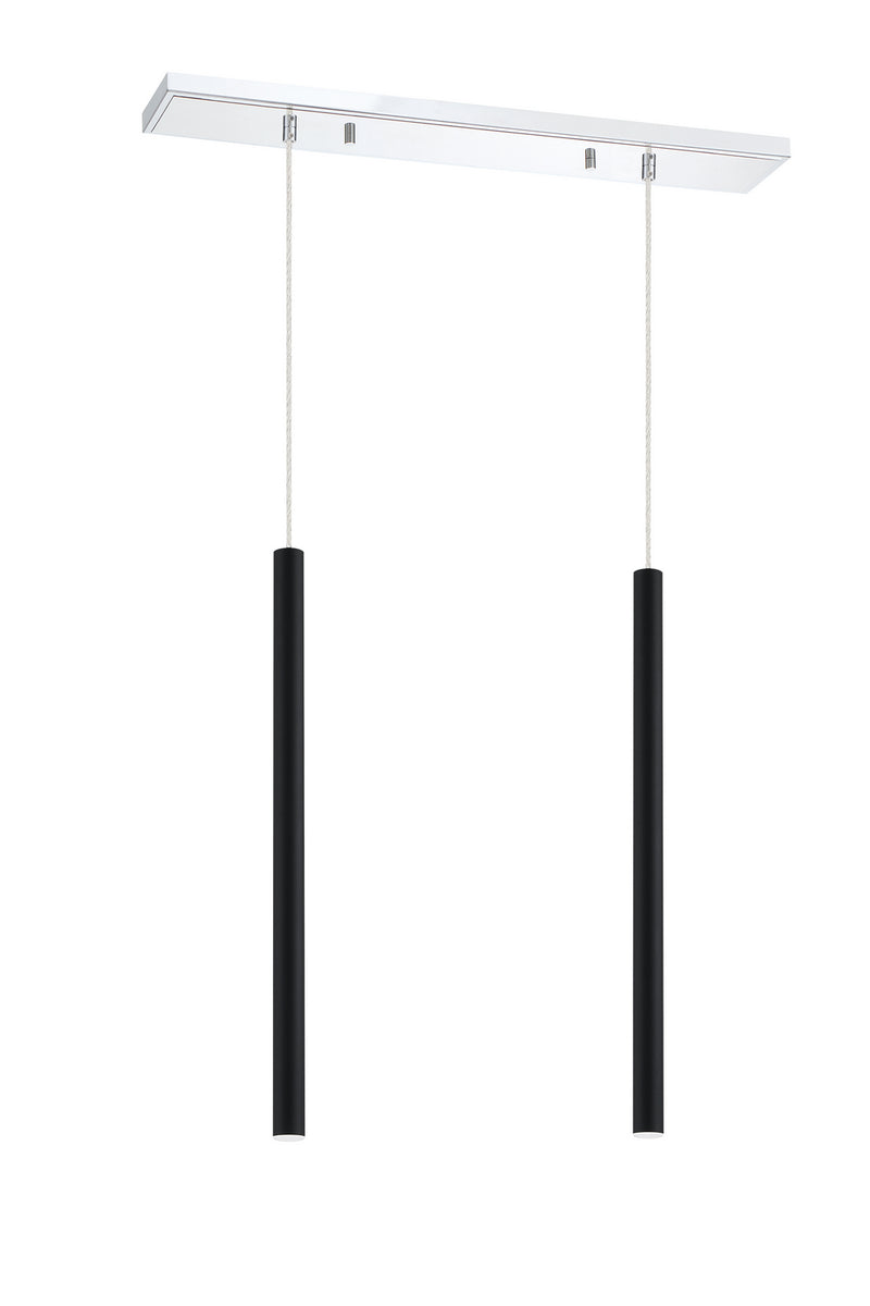 Z-Lite 917MP24-MB-LED-2LCH LED Linear Chandelier, Chrome