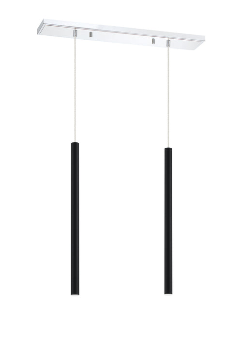Z-Lite 917MP24-MB-LED-2LCH LED Linear Chandelier, Chrome